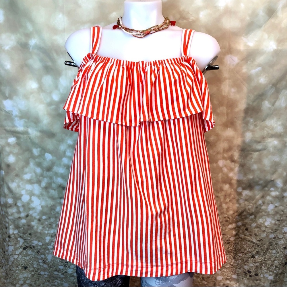 Women J Crew off shoulder stripped tank top , XXL - Picture 1 of 7